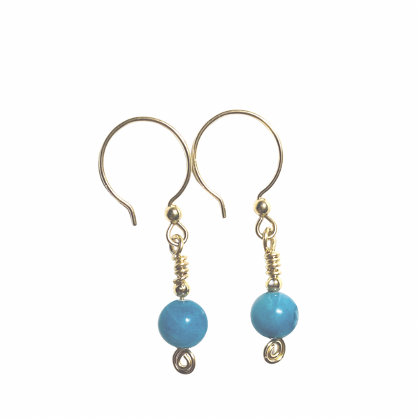 larimar gold-filled earrings