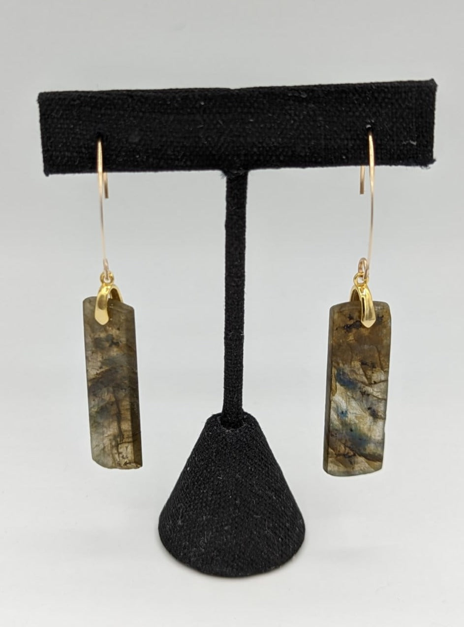 14K Gold-filled Handcrafted Laboradite Drop Earrings