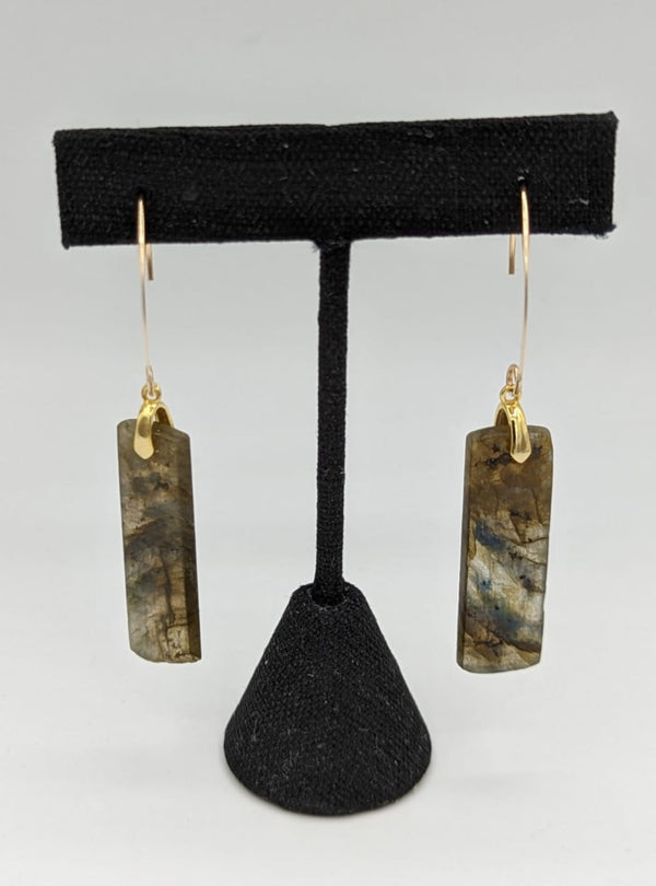 14K Gold-filled Handcrafted Laboradite Drop Earrings