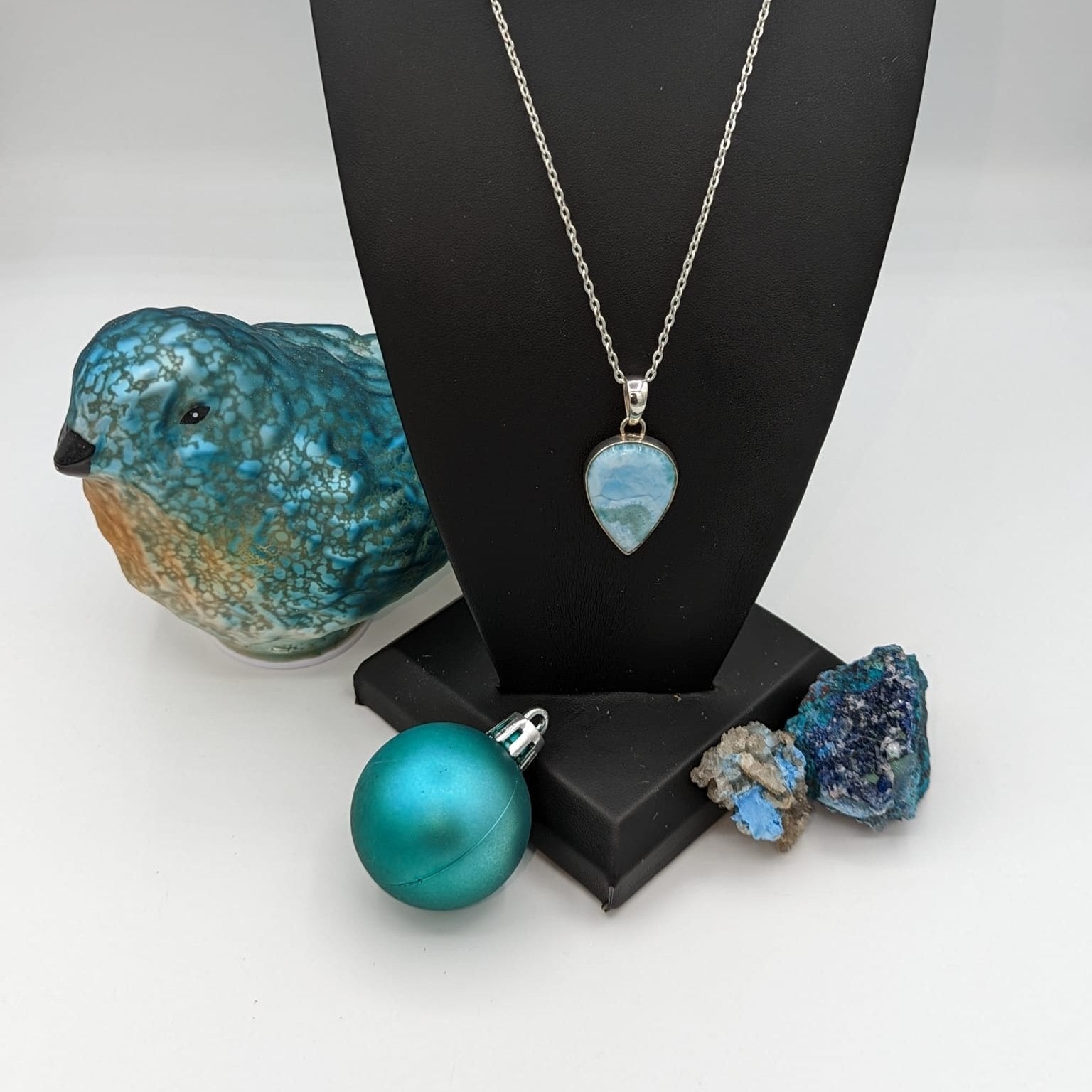 Ocean Serenity Larimar Pendant Necklace – Sterling Silver