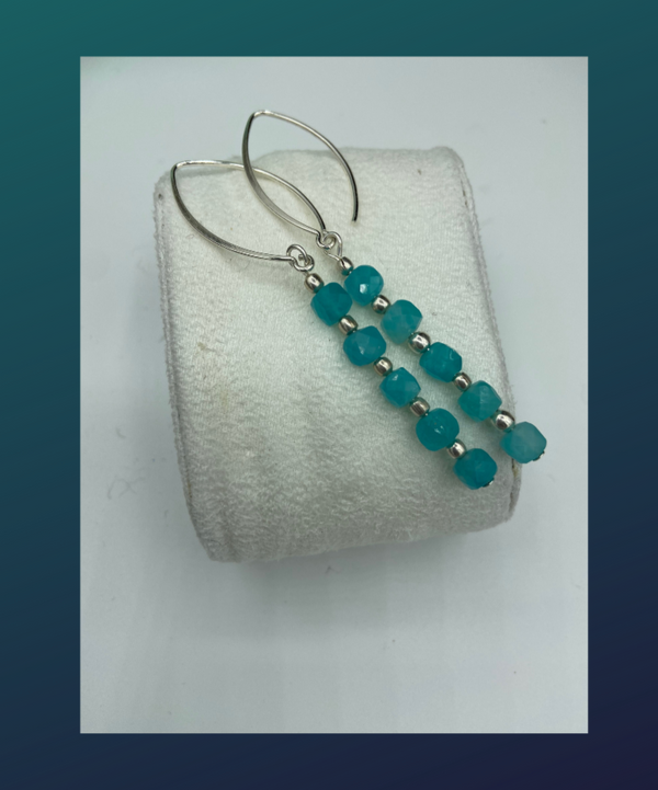 elegant faceted brazilian amazonite earrings