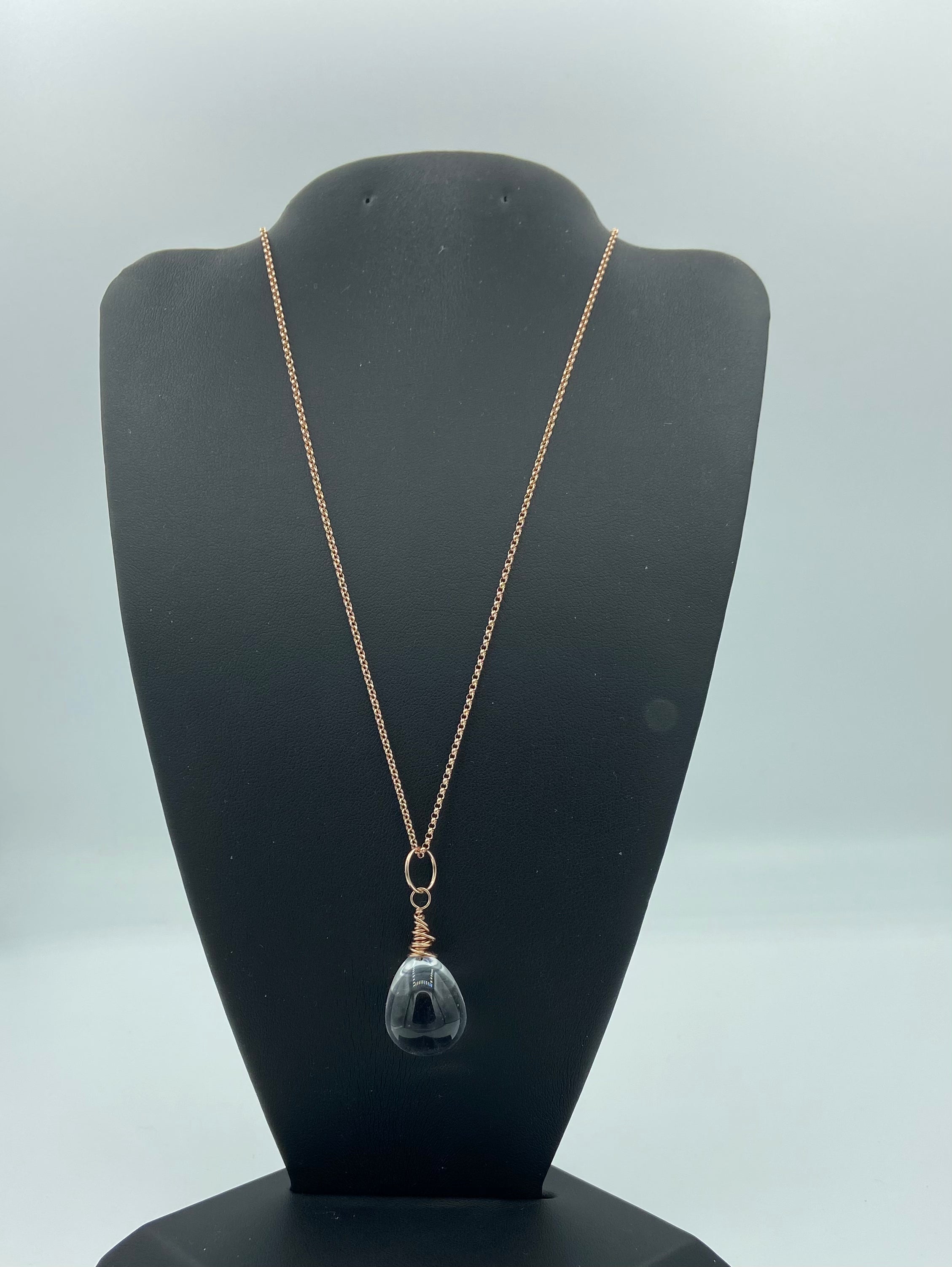 14K Rose Gold-filled Handcrafted Crystal Quartz Pendant Necklace
