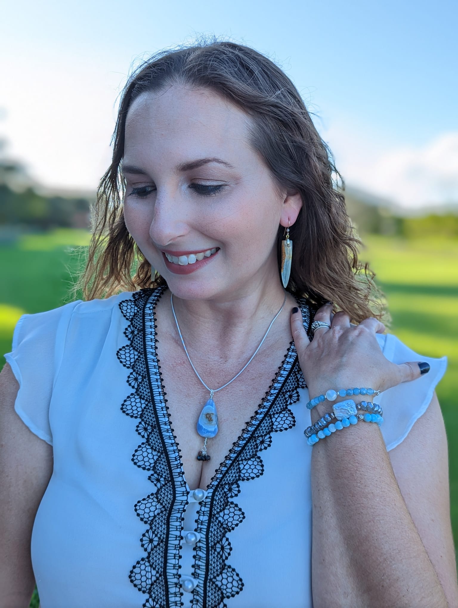 Serene Waters Larimar Artisanal Sterling Silver Bracelet