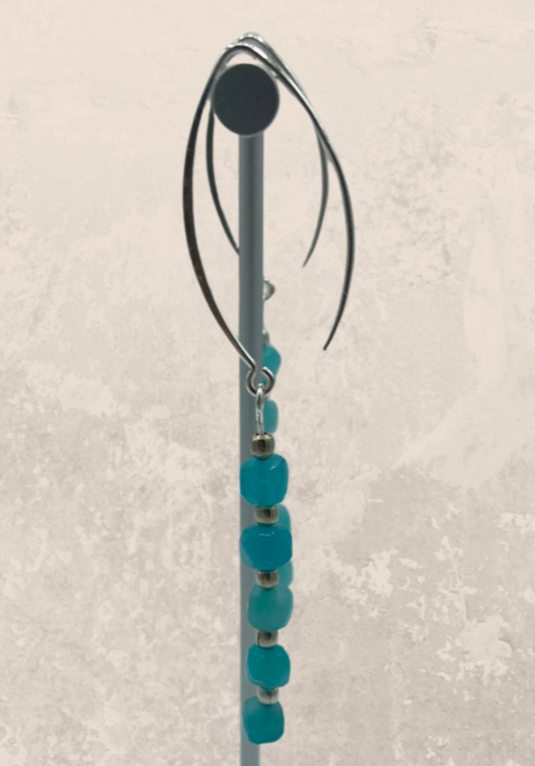 elegant faceted brazilian amazonite earrings