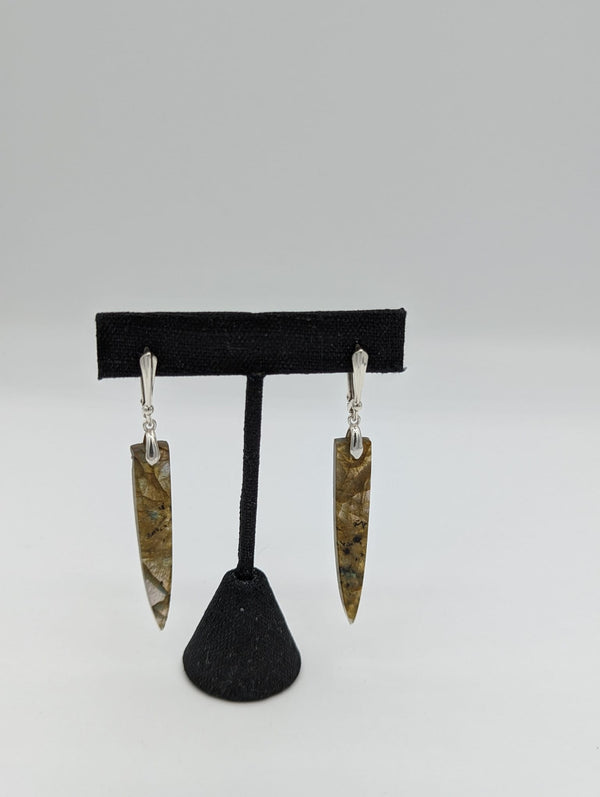 Sterling Silver Laboradite Dager Earrings