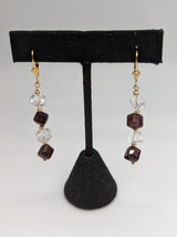 14K Gold-filled Handcrafted Garnet and Crystal Quartz Earrings