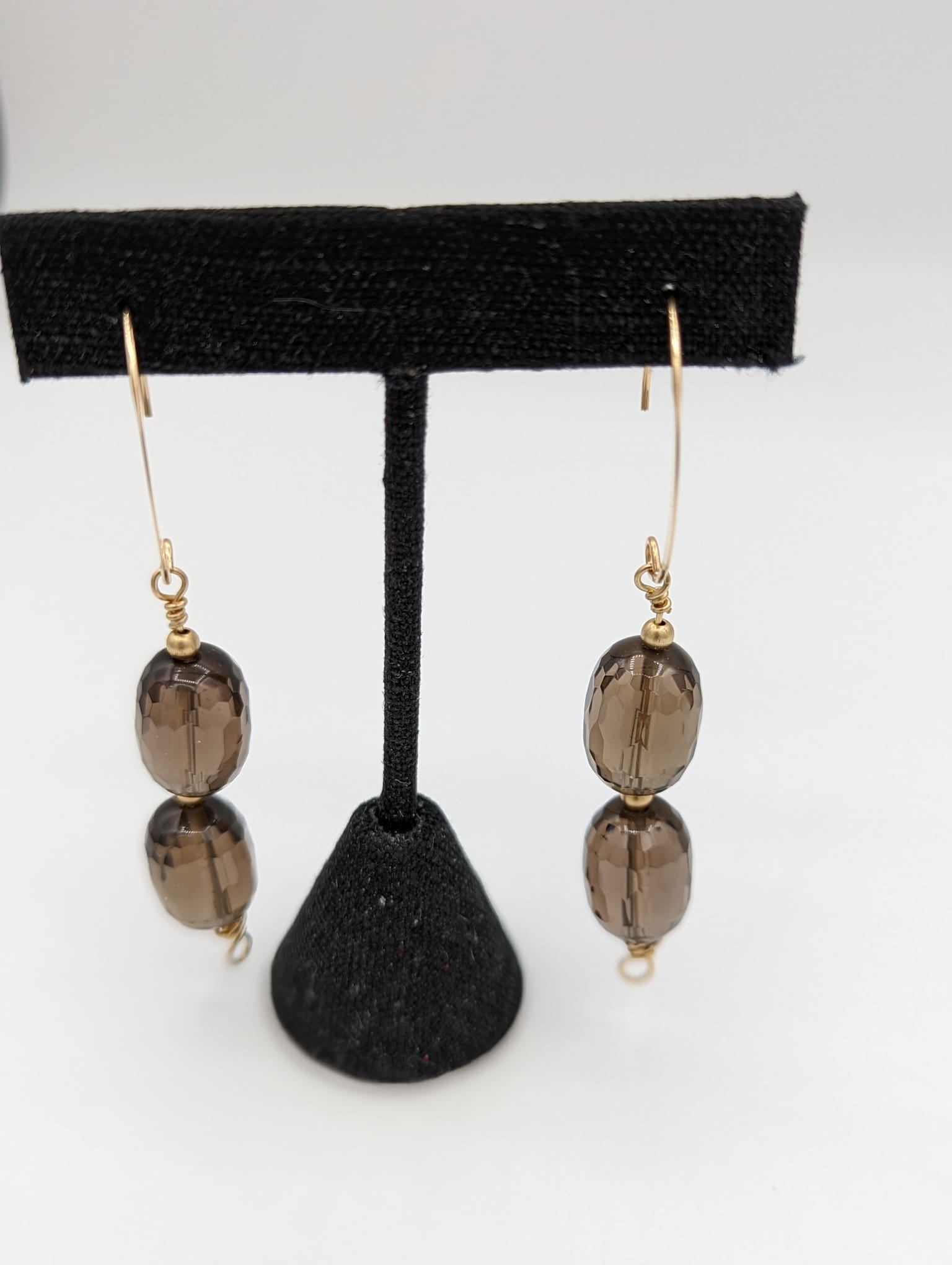 14K Gold-filled Handcrafted Smokey Quartz Earrings