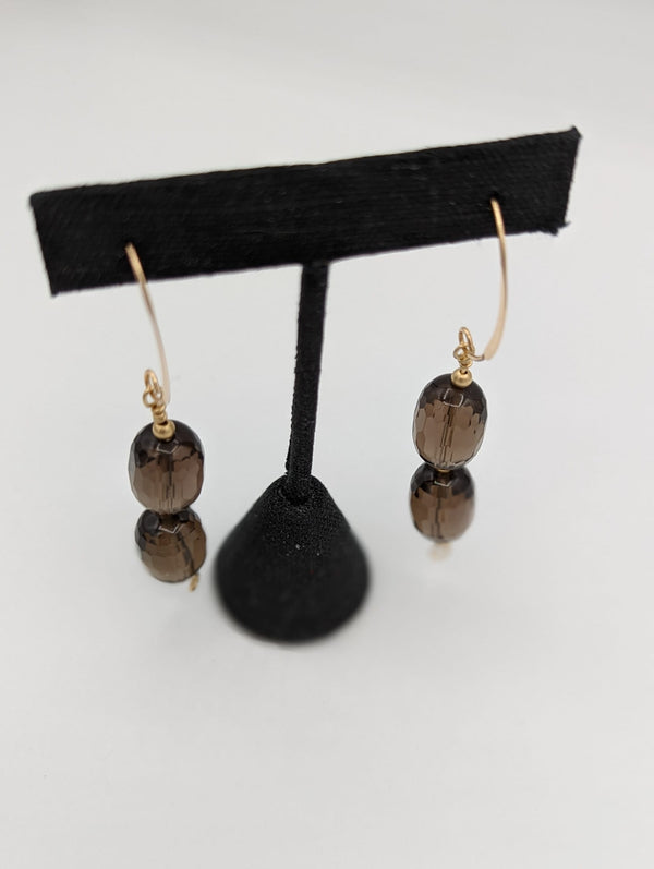 14K Gold-filled Handcrafted Smokey Quartz Earrings