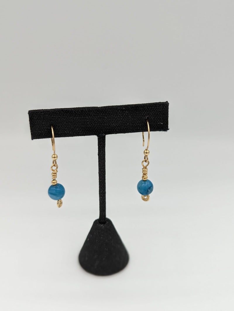 14K Gold-filled Handcrafted Larimar Earrings