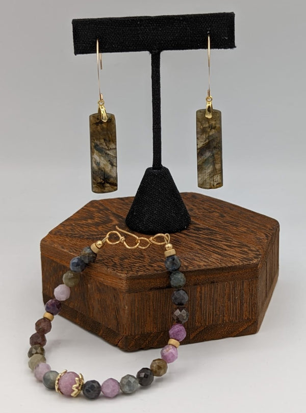 14K Gold-filled Handcrafted Laboradite Drop Earrings