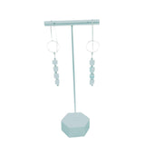 blue aquamarine drop earrings - 4mm