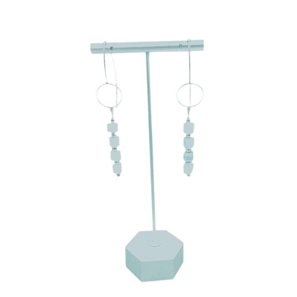 blue aquamarine drop earrings - 4mm
