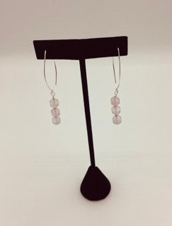 Sterling Silver Rose Quartz Drop Earrings