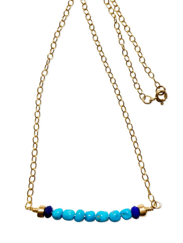 Sleeping Beauty with Lapis Bar Necklace